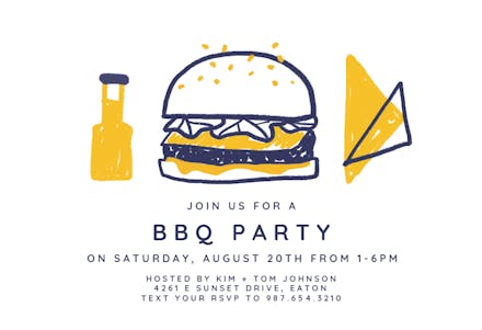 Burgers for all - BBQ Party Invitation