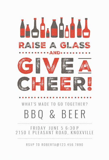 Celebration Cheer - BBQ Party Invitation