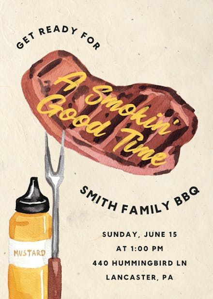 Charred to perfection - bbq party invitation