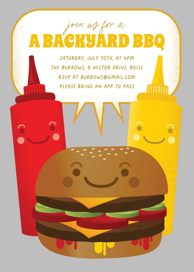 Fun cookout - bbq party invitation