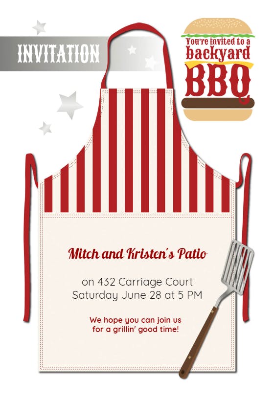 Grillin good time - bbq party invitation