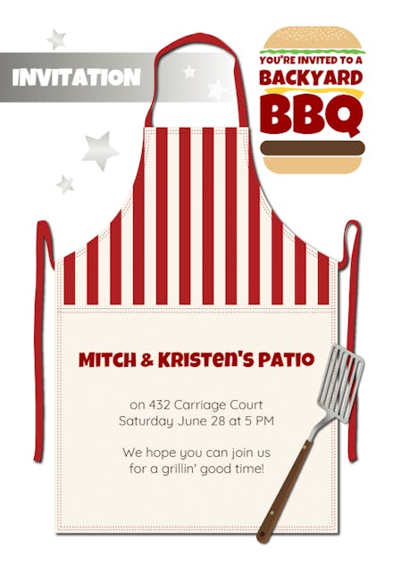 Grillin Good Time - Pool Party Invitation