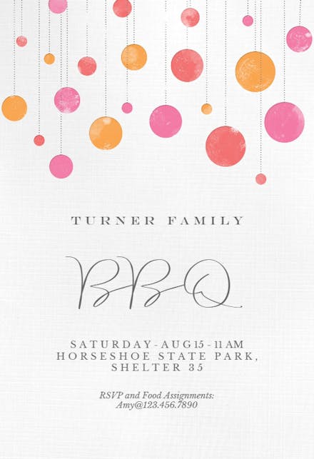 High Strung Disks - BBQ Party Invitation