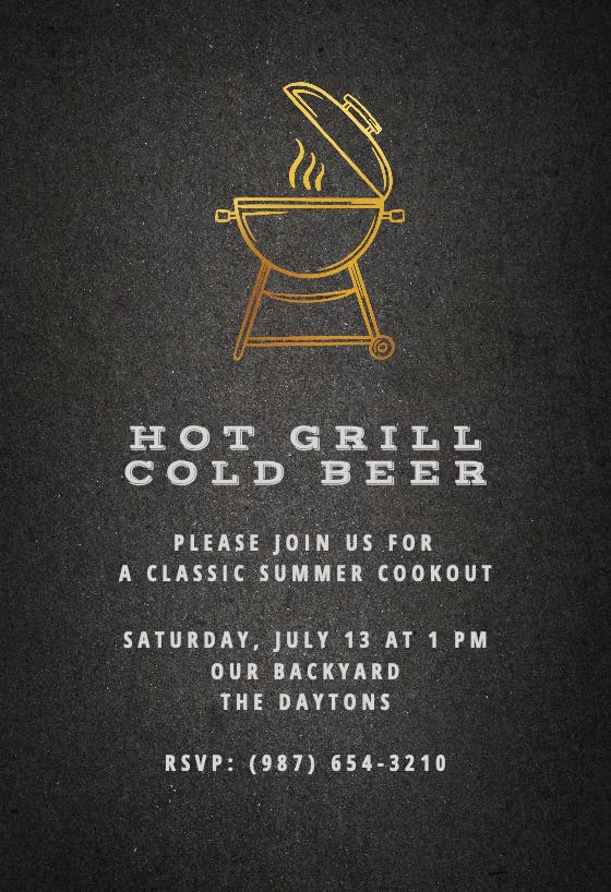 Hot grill -  invitación para barbacoa