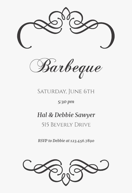 Just for you - bbq party invitation
