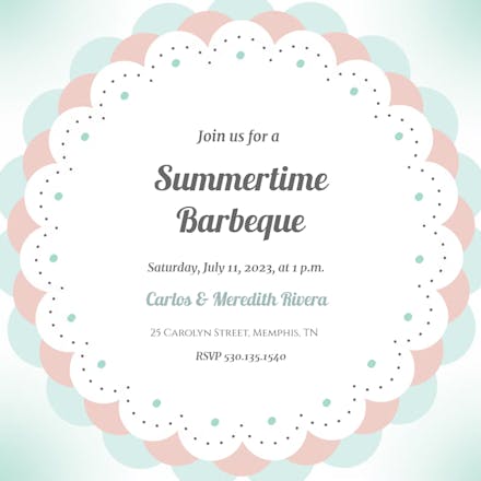 Lace Doily BBQ - BBQ Party Invitation