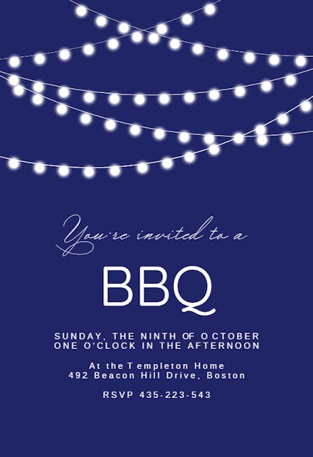 Light to Night - BBQ Party Invitation