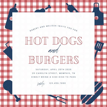 Picnic stencils - potluck invitation