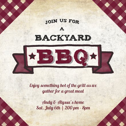 Rough Card - BBQ Party Invitation