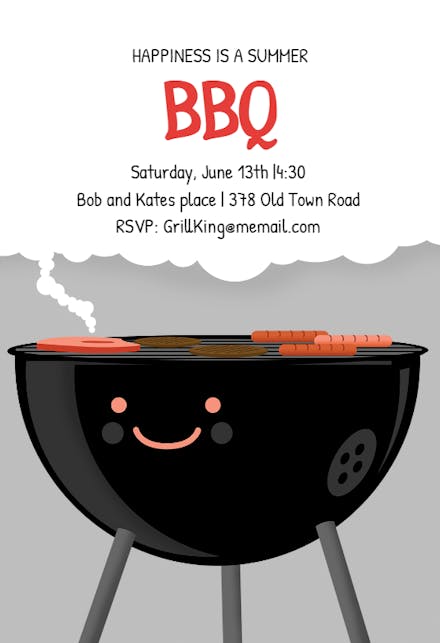 Smiling Smoker - BBQ Party Invitation