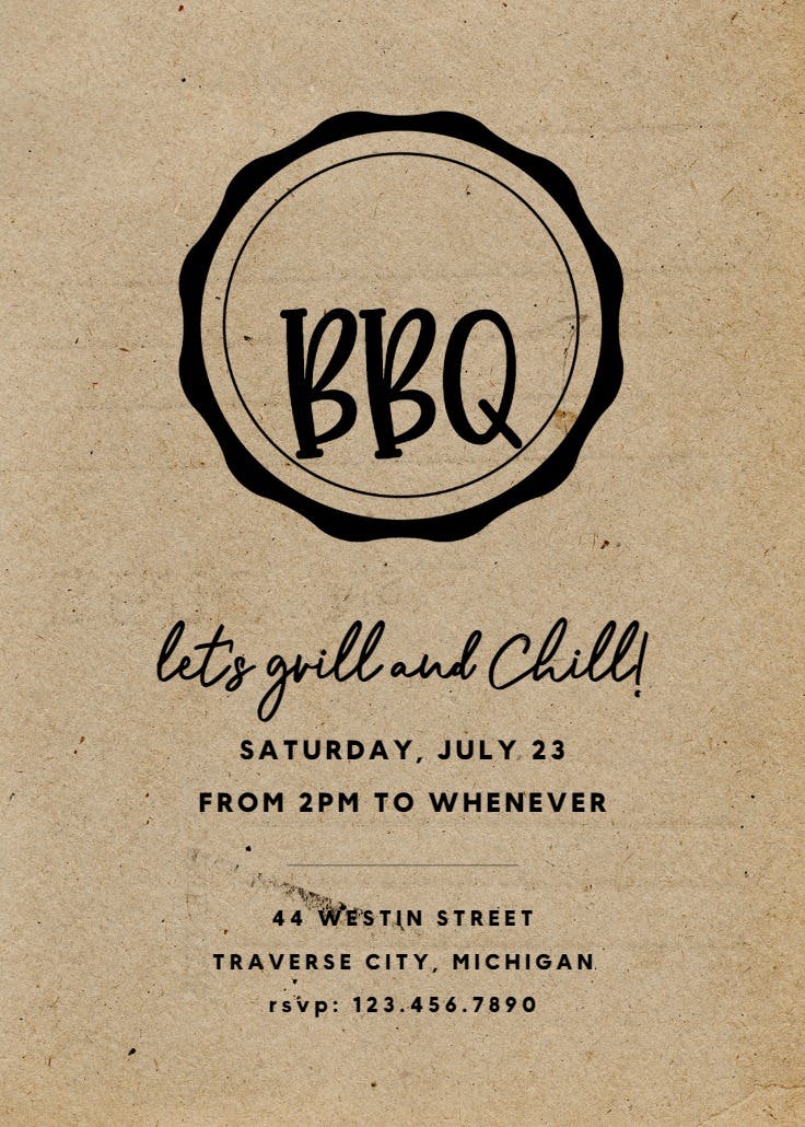 Stamped and sealed - bbq party invitation