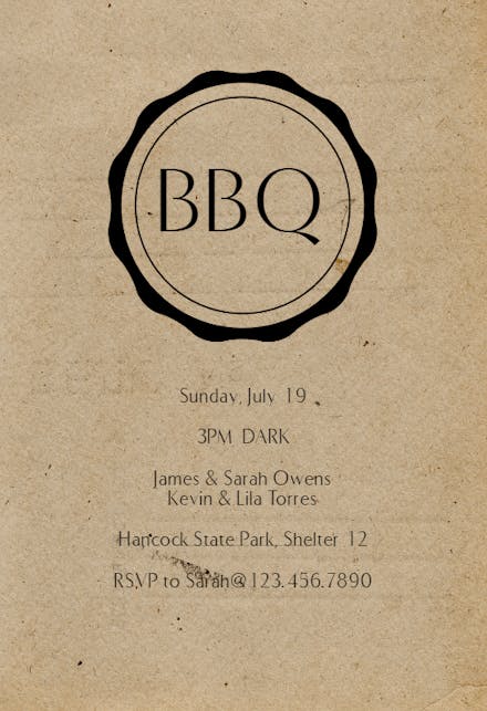 Stamped and Sealed - BBQ Party Invitation