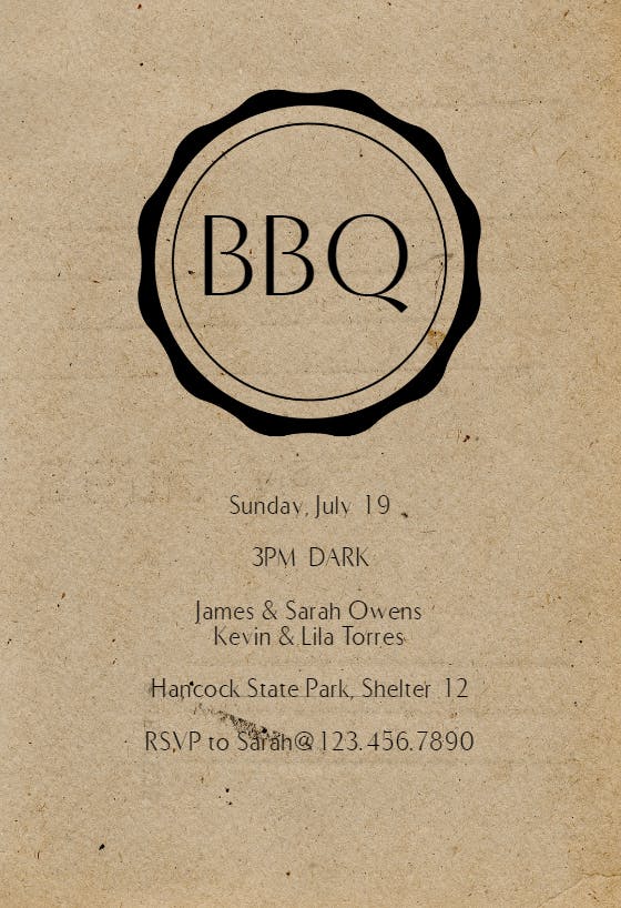 Stamped and sealed - bbq party invitation