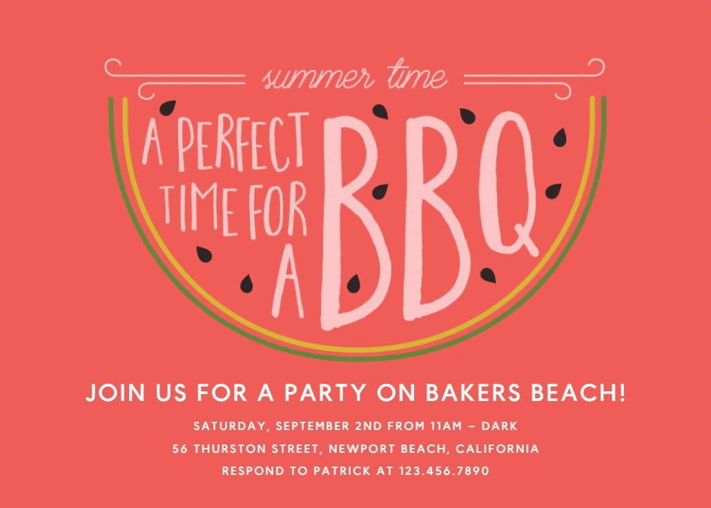 Sweeter with bbq - party invitation