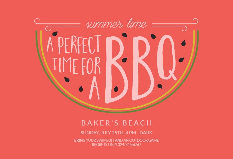 Sweeter with bbq - party invitation