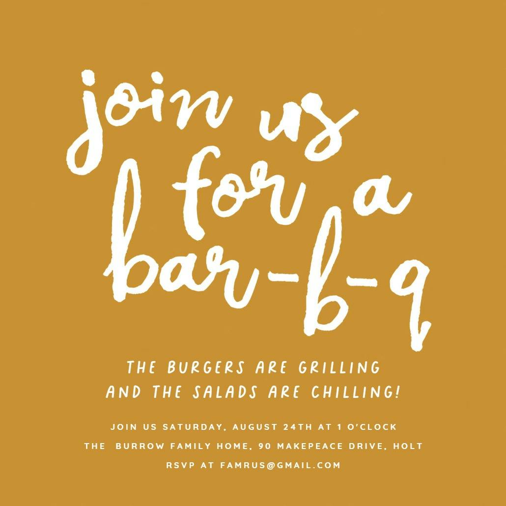 Tasty party - invitación para barbacoa