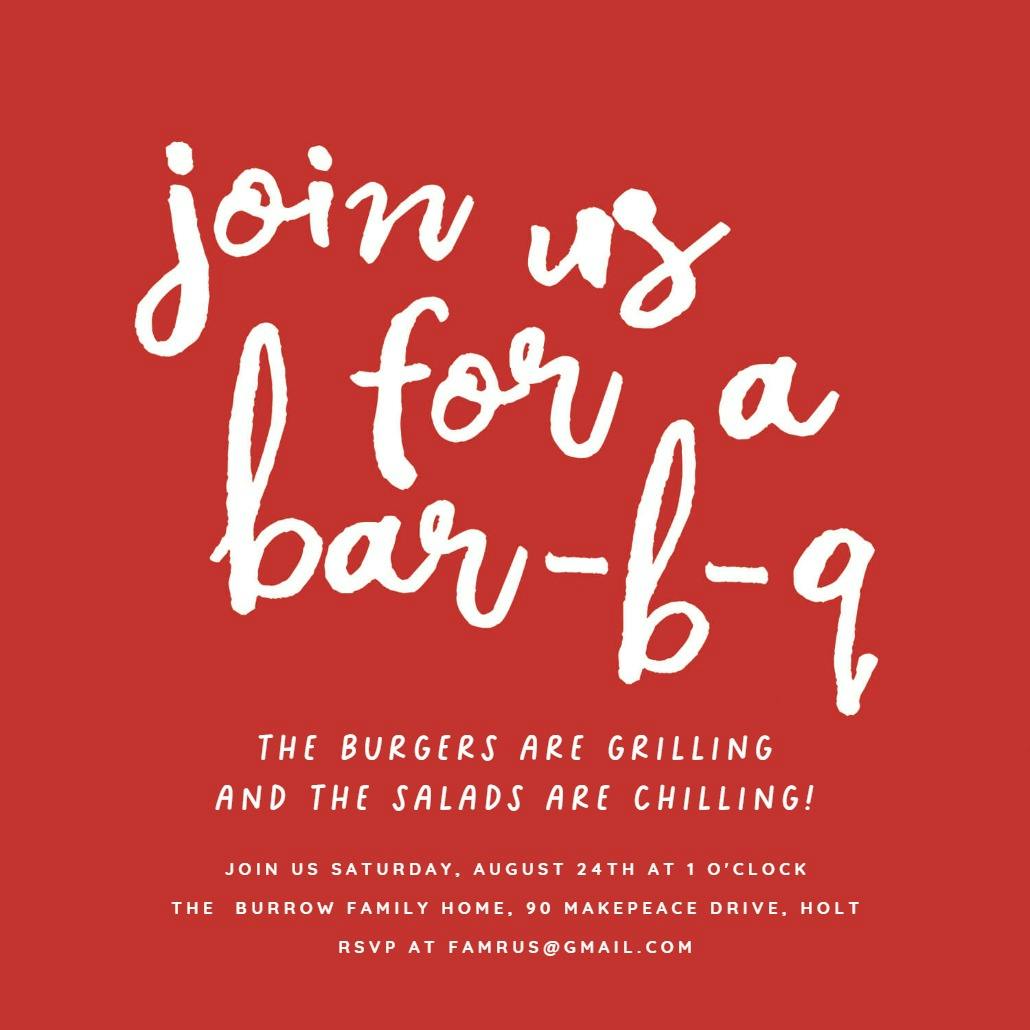 Tasty party - invitación para barbacoa