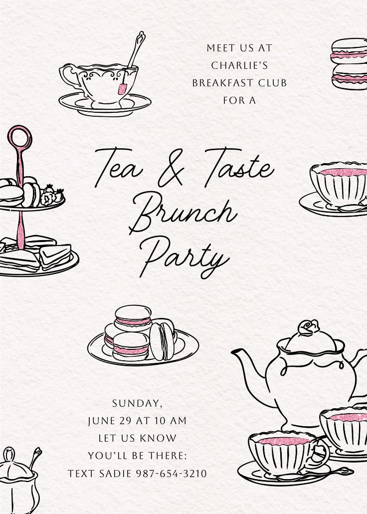 A proper par-tea - brunch & lunch invitation