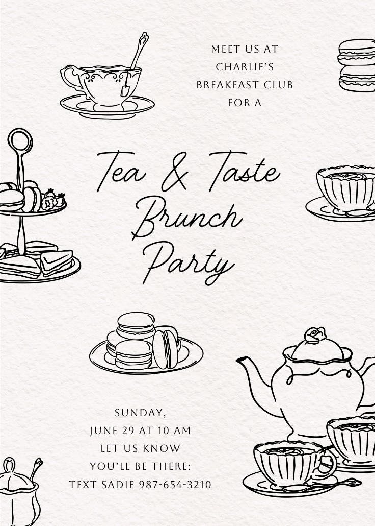 A proper par-tea - invitación para brunch