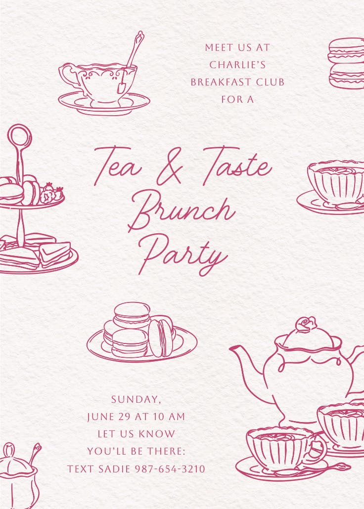 A proper par-tea - invitación para brunch