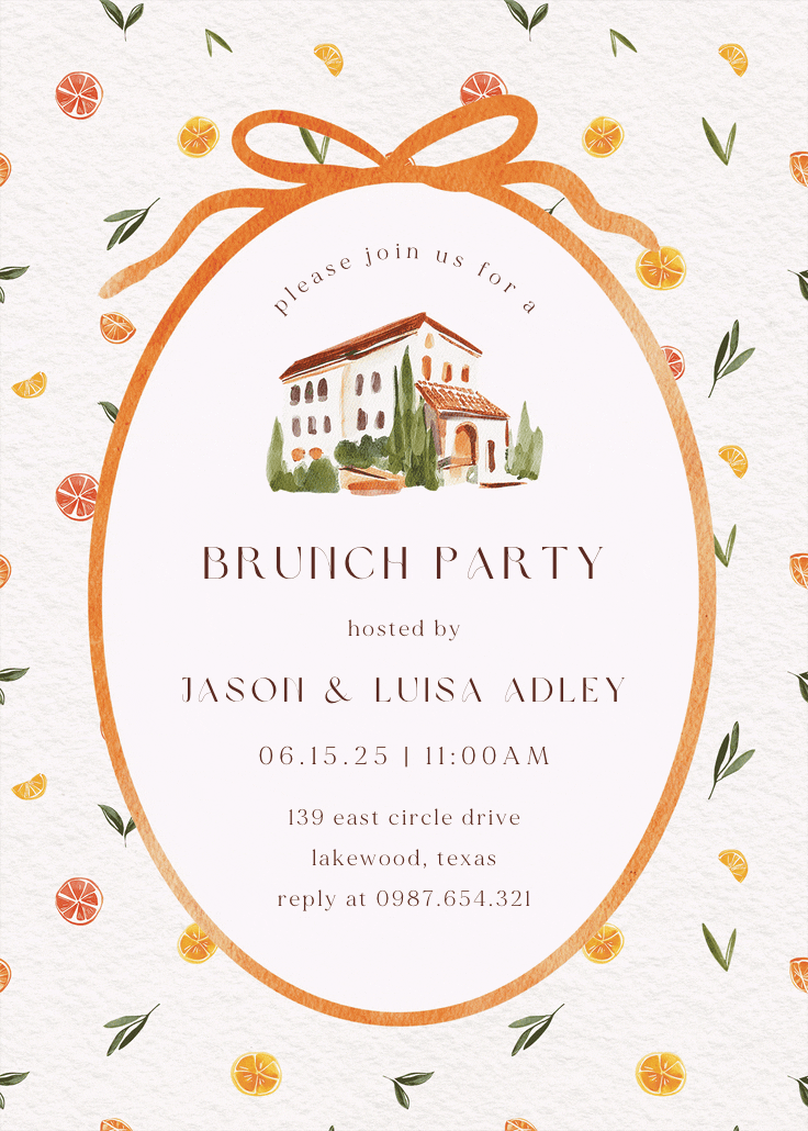 Arancia rossa - brunch & lunch invitation