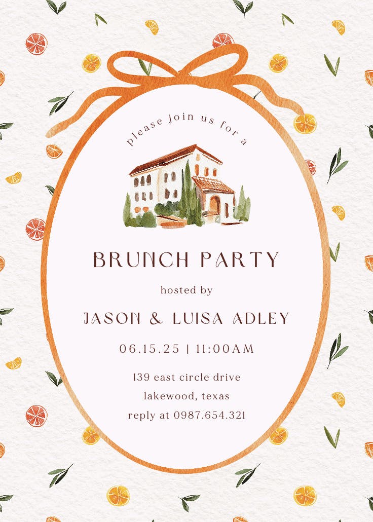 Arancia rossa - brunch & lunch invitation