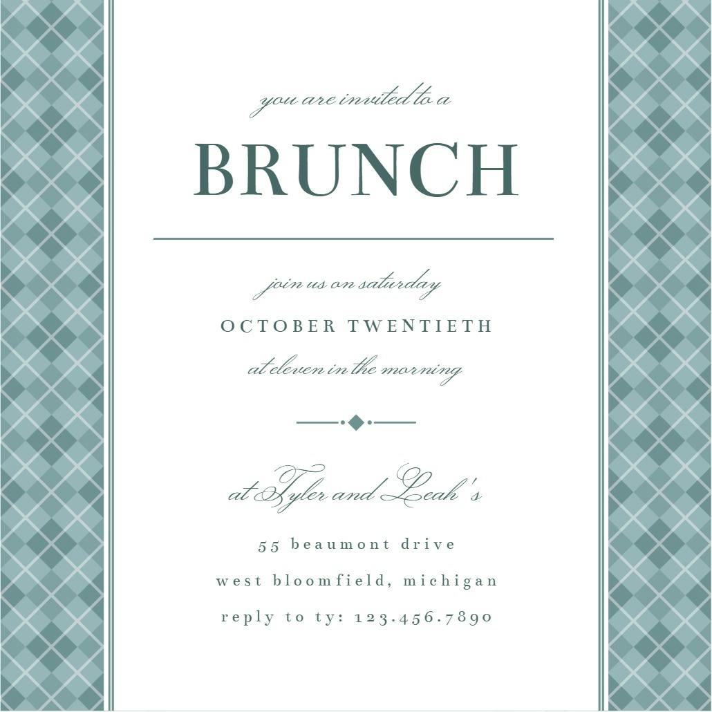 Argyle trim - invitación para brunch