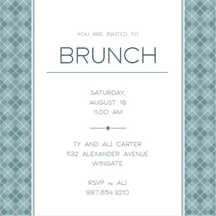 Argyle Trim - Brunch & Lunch Invitation