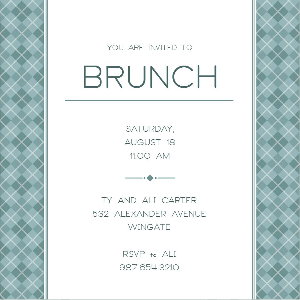 Argyle trim - brunch & lunch invitation