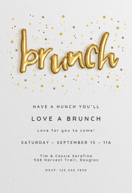 Ambience - Brunch & Lunch Invitation Template (Free) | Greetings Island
