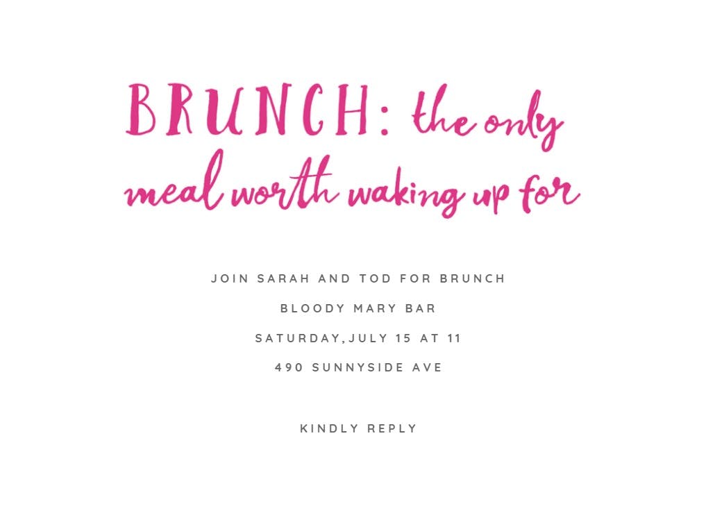 Best meal of the day - invitación para brunch