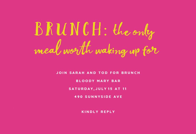 Best meal of the day - brunch & lunch invitation
