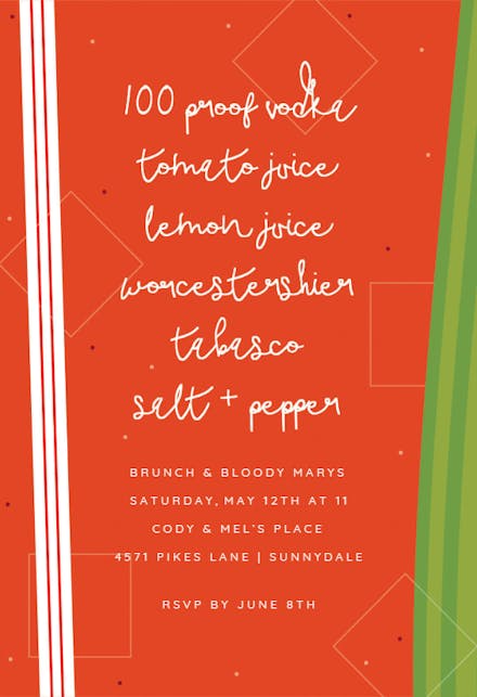 Bloody Mary Brunch - Invitación Para Brunch
