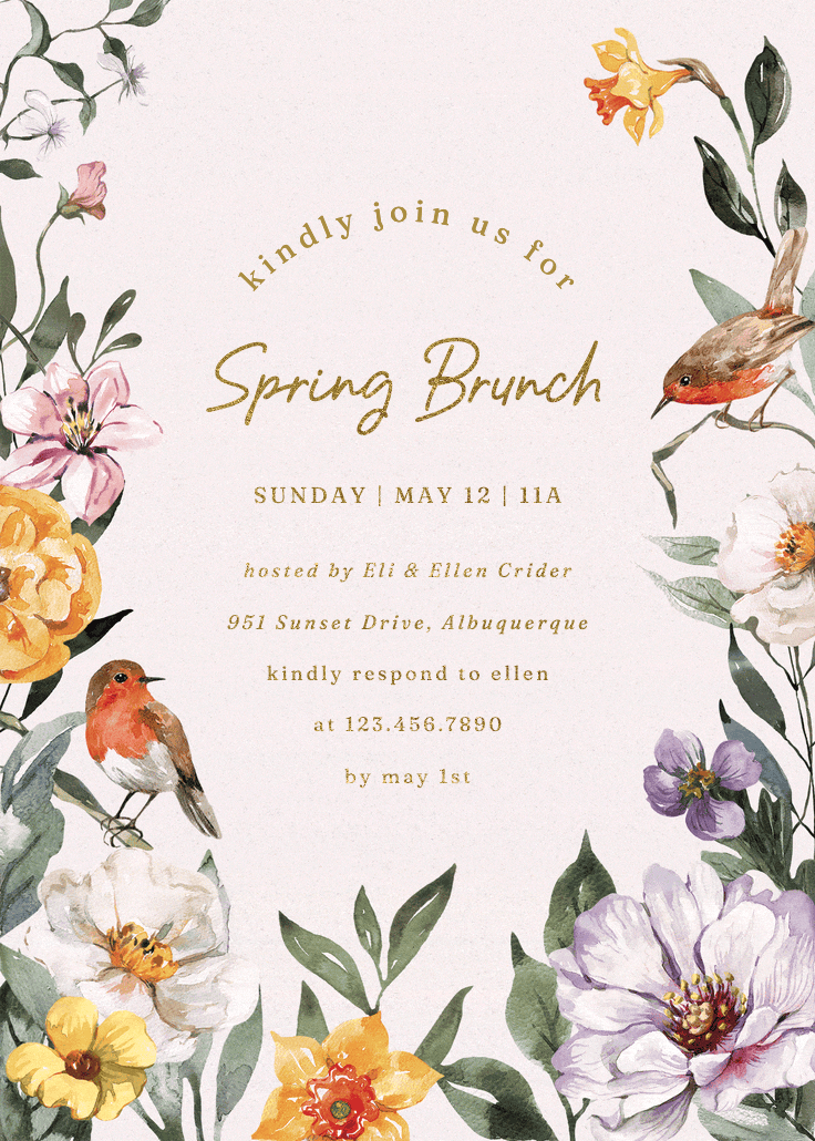 Blooming garden - invitación para brunch