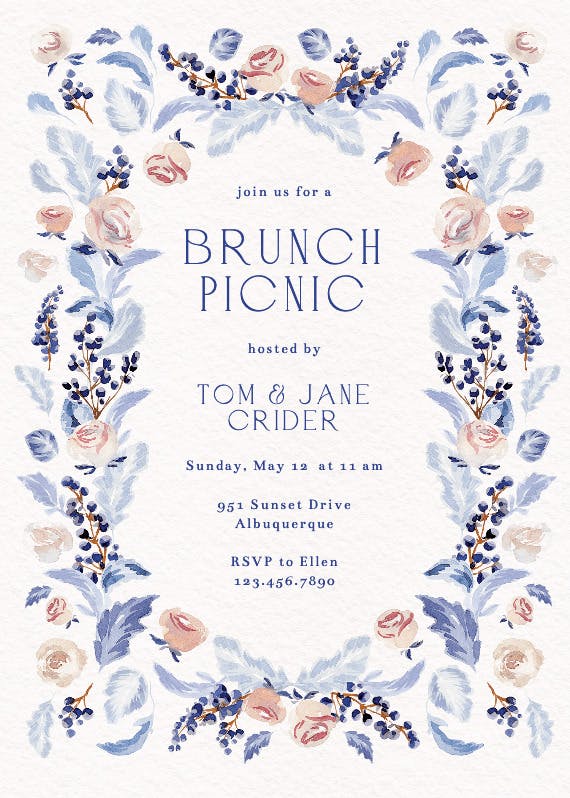 Blossom and bites - brunch & lunch invitation