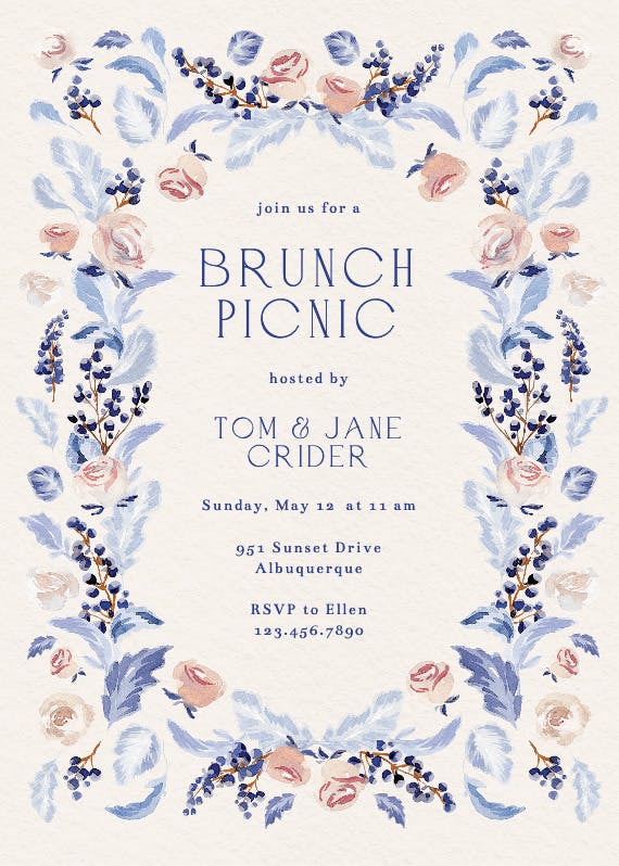 Blossom and bites - brunch & lunch invitation