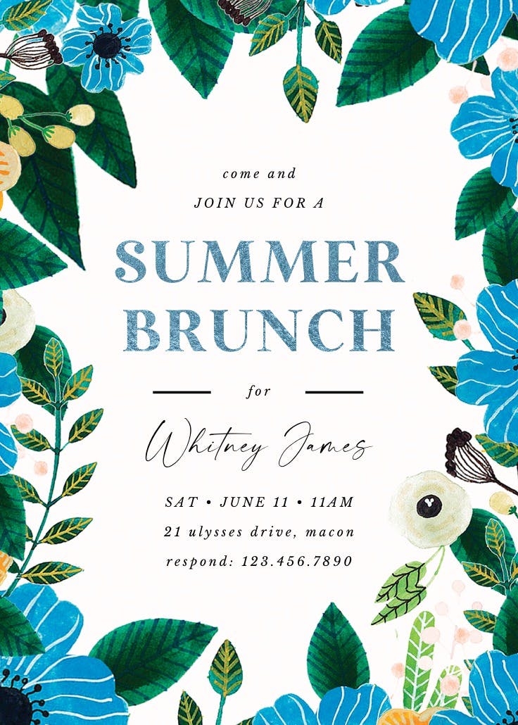 Blue & orange - brunch & lunch invitation