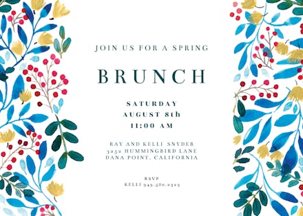 Blue & Red - Brunch & Lunch Invitation