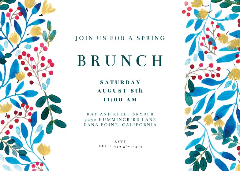Blue & red - brunch & lunch invitation