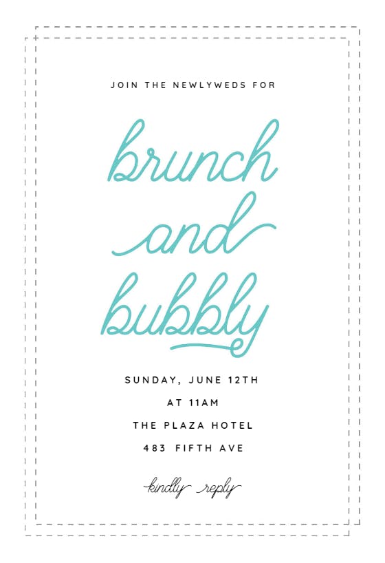 Brunch bubbly - brunch & lunch invitation