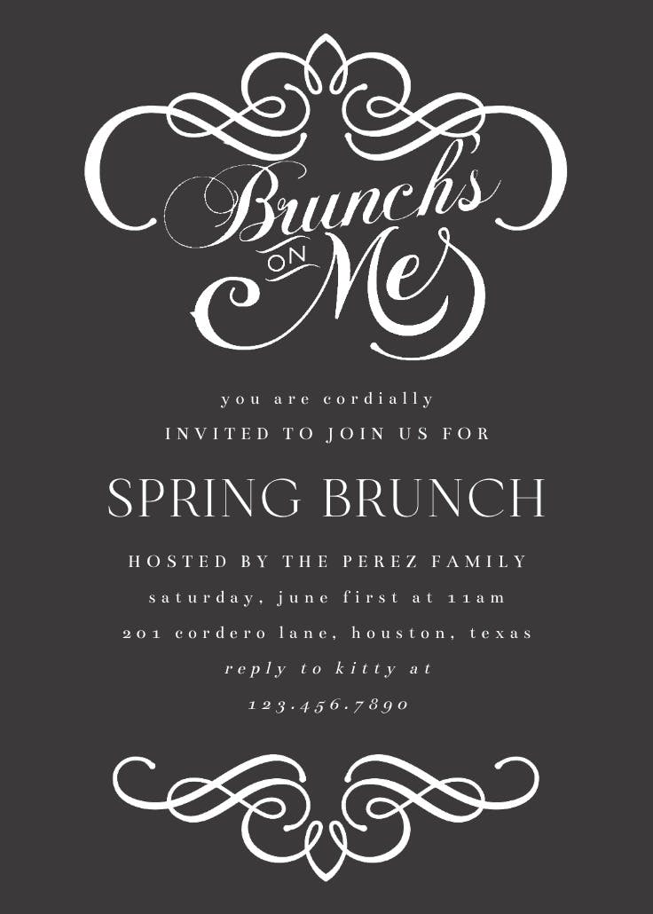 Brunch is on me - invitación para brunch