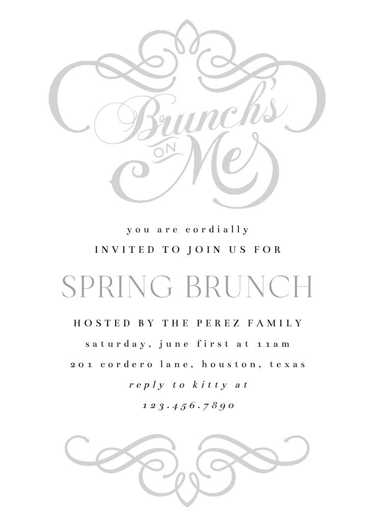 Brunch is on me - brunch & lunch invitation