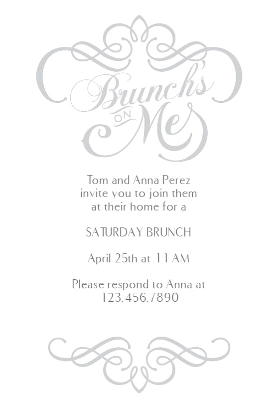 Brunch is on me - brunch & lunch invitation
