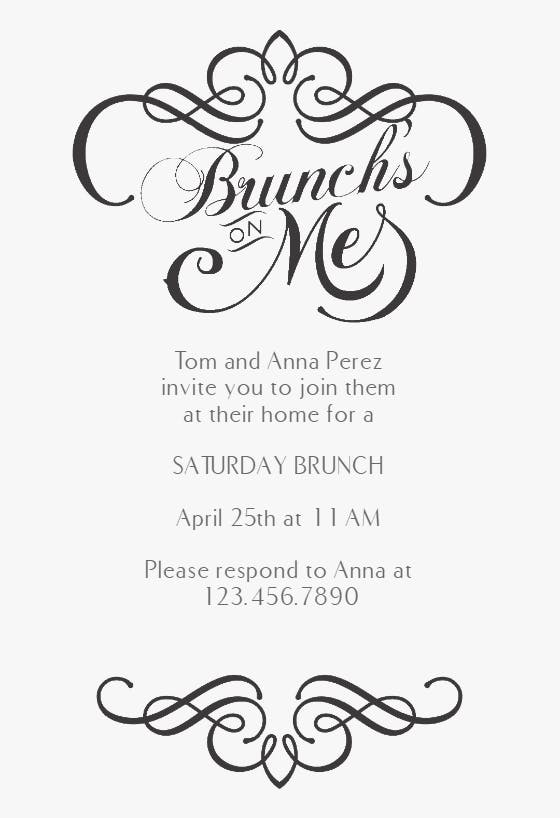 Brunch is on me - brunch & lunch invitation