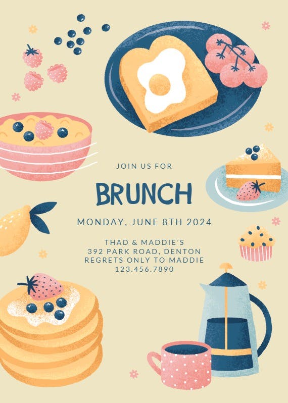 Brunch table - printable party invitation