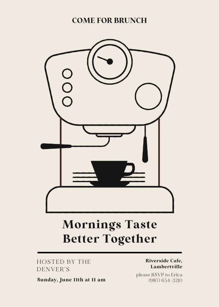 Caffe is ready - brunch & lunch invitation