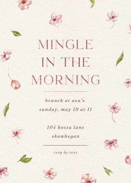 Cherry blossoms - brunch & lunch invitation