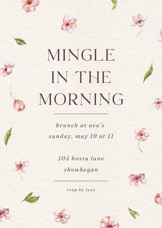 Cherry blossoms - printable party invitation