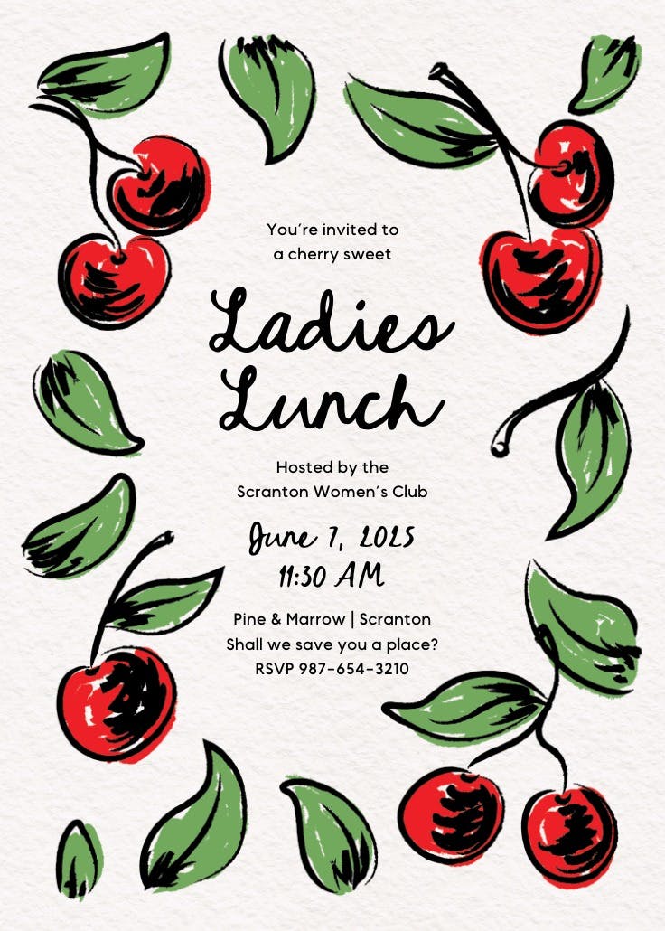 Cherry sweet - brunch & lunch invitation