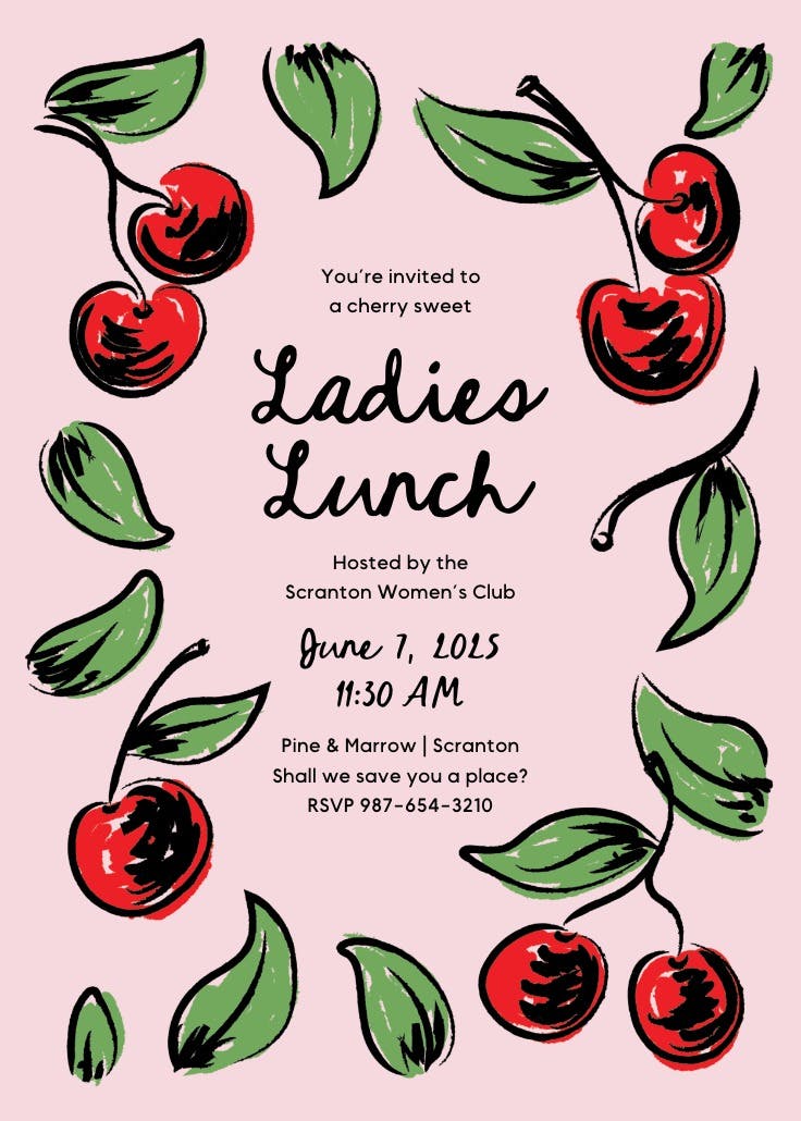 Cherry sweet - brunch & lunch invitation
